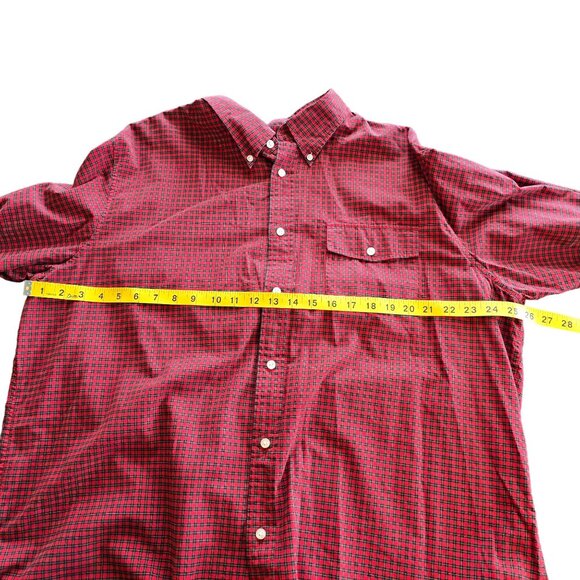Lands End Mens Red Plaid Button-Down Shirt XL 100% Cotton Classic Fit - Picture 6 of 6
